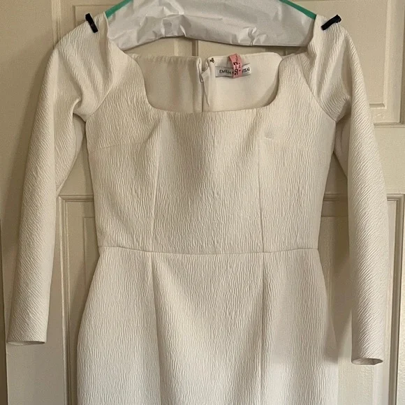 Emilia Wickstead BIRCH BRIDAL DRESS IN IVORY TEXTURED CLOQUE size 6 us altered - Picture 11 of 14